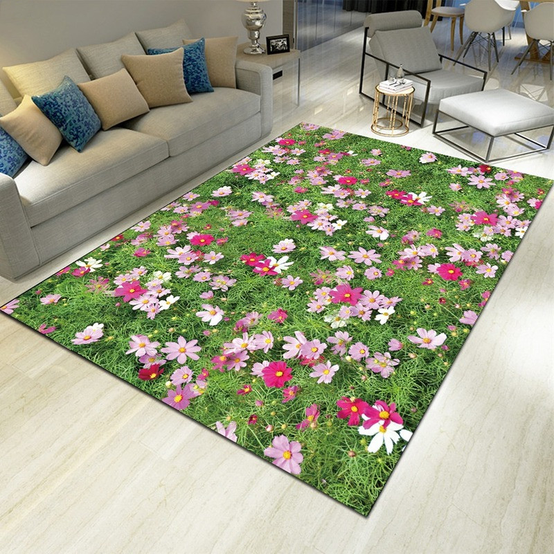Commercial Kitchen Floor - Tapis imprimé floral paysager, décoration de