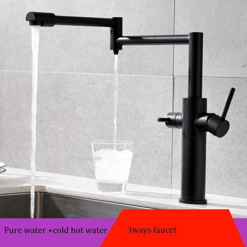 Commercial Kitchen Mixer Tap - MTTUZK-Robinet de cuisine en laiton noir,
