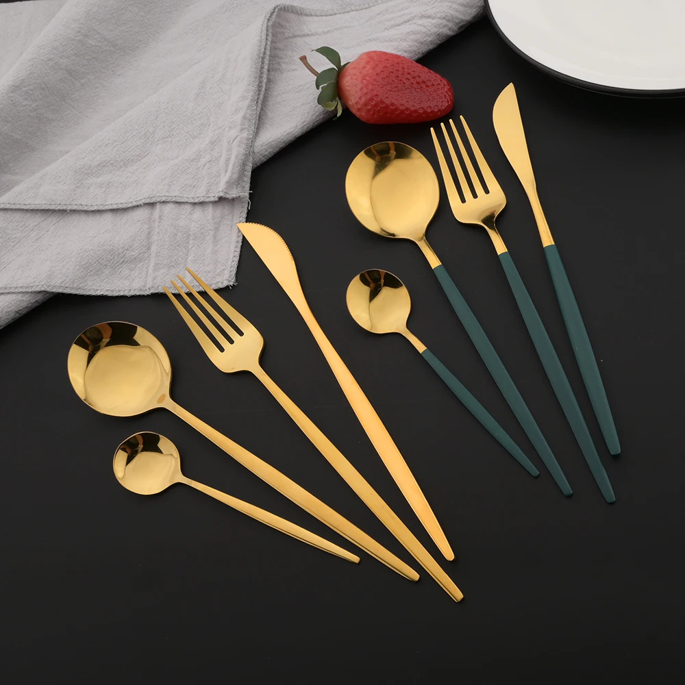 16 pièces vert or vaisselle en - Commercial Kitchen Knife Set avis et prix